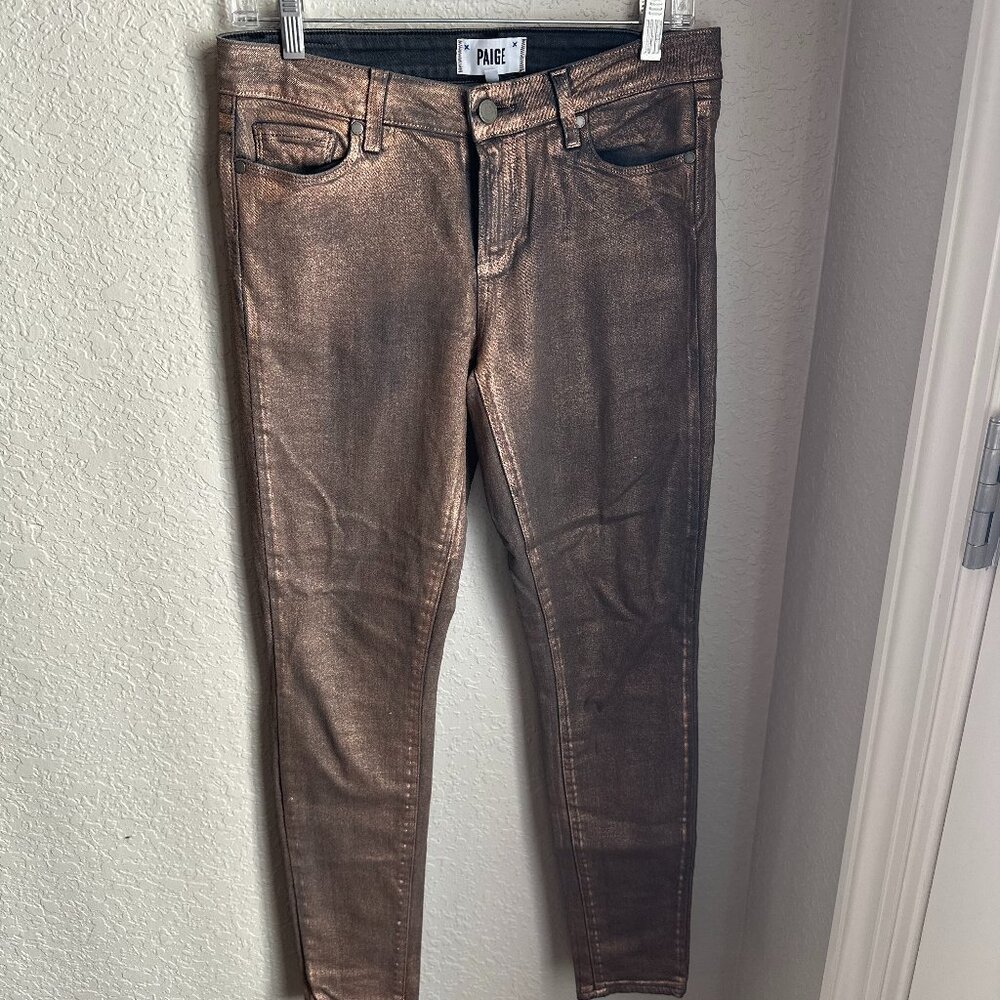 Paige Copper coated jeans